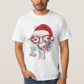 T-shirt Ho Ho Ho Y'All, Giraffe Funny Christmas (Devant)