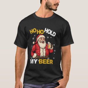 T-shirt Ho Ho Hold My Beer Père Noël Lunettes de soleil Re
