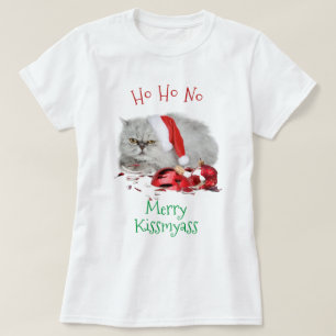 T-shirt Ho HO No Anti Christmas Gricpy Kitty Cat