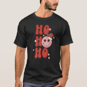 T-shirt Ho Ho Noël Joyeux Visage Avec Santa Hat Chris (Devant)