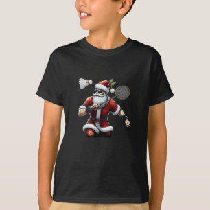 T-shirt Ho Ho Tenez Ma Navette Père Noël Badminton Mignonn