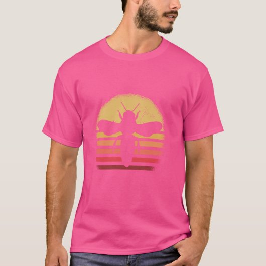 T-shirt Hobby Beekeeper Retro Sunset Design (Devant)