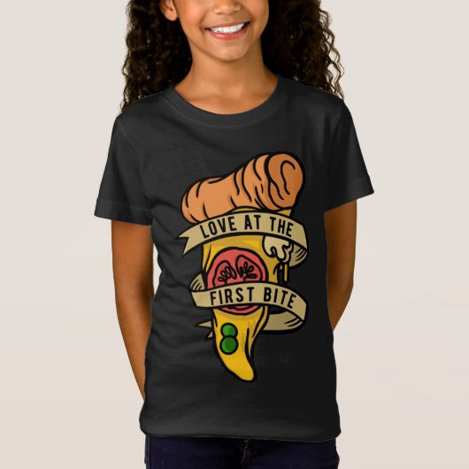 T-Shirt Hobby Pizza Maker Amour À La Première Bite (Devant)