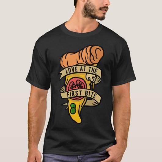 T-shirt Hobby Pizza Maker Amour À La Première Bite (Devant)
