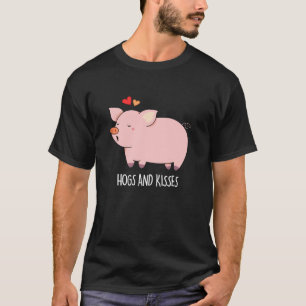 T-shirt Hochons et baisers Funny Hog Pig Pun Dark BG