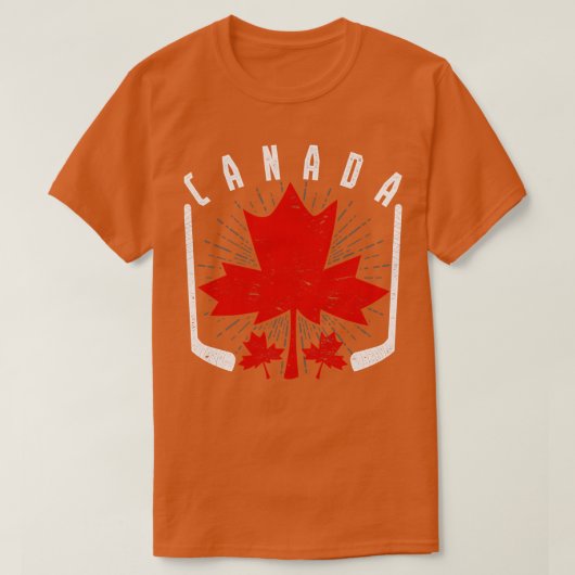 T-shirt Hockey canadien sur glace Feuille d'érable Canada (Design devant)