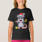 T-shirt Hockey de Noël souris (Devant)