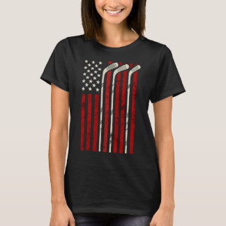 T-shirt Hockey Drapeau Américain Hockey Drapeau Us Joueur