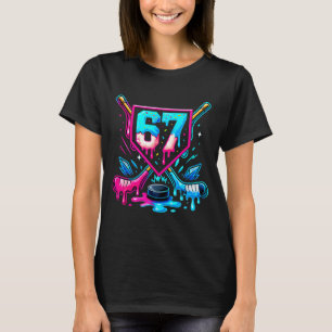 T-shirt Hockey Drip 6 7 Numéro 67 Six Sept Mème Hommes Gar
