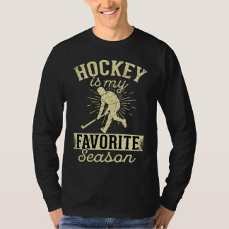 T-shirt Hockey drôle est ma saison préférée Rétro Vintage 
