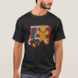 T-shirt Hockey Goalie Funny Christmas Gingerbread