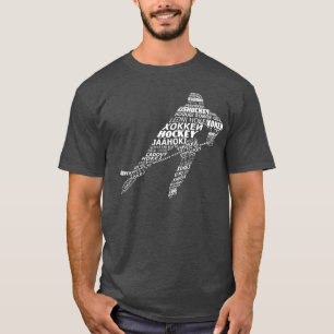 T-shirt Hockey Langues Texte Art T-shirt, avec imprimé arr