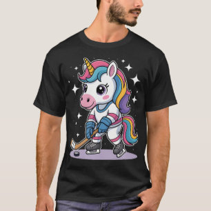 T-shirt Hockey Licorne Hockey sur Glace Mignon Drôle Fille