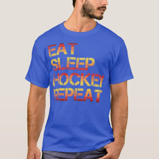 T-shirt Hockey Mange Dormir Hockey Répéter