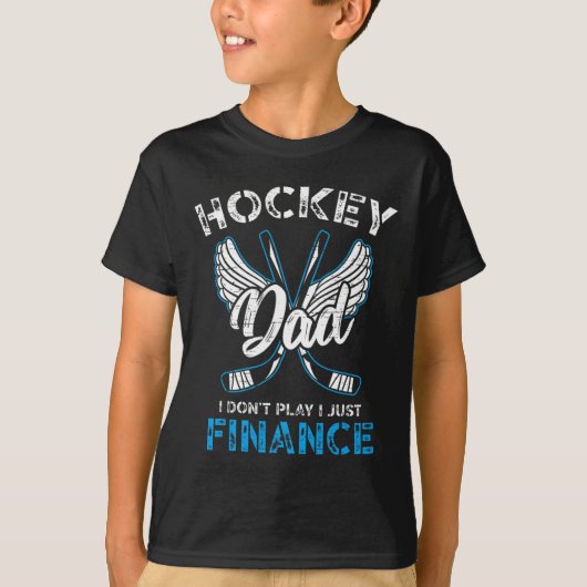 T-shirt Hockey Papa Je ne joue pas I Just Finance (Devant)