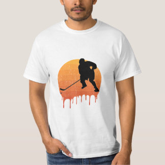 T-shirt Hockey Retro Sunset Design
