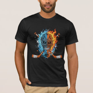 T-shirt Hockey Skull: Fire and Ice Guardian Graphic