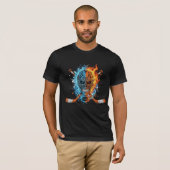 T-shirt Hockey Skull: Fire and Ice Guardian Graphic (Devant entier)