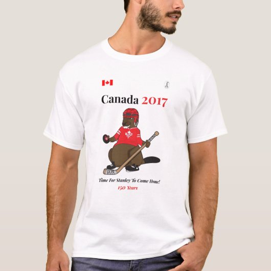 T-shirt Hockey Stanley de castor du Canada 150 en 2017 (Devant)