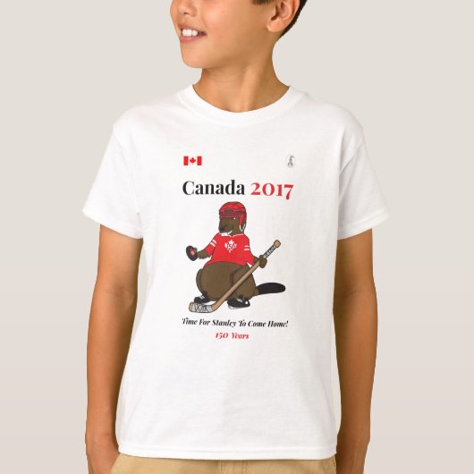 T-shirt Hockey Stanley de castor du Canada 150 en 2017 (Devant)