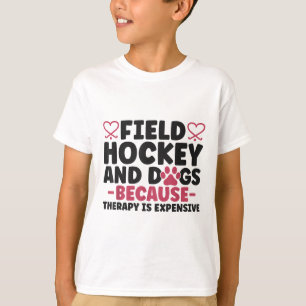 T-shirt Hockey sur gazon Chien Hockey sur gazon Et Chiens