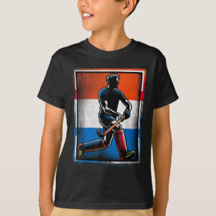 T-shirt Hockey sur gazon Hommes Pays-Bas Drapeau néerlanda