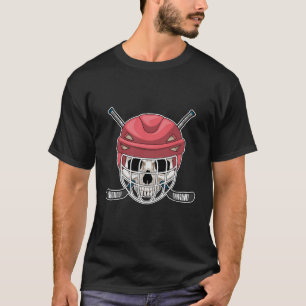 T-shirt Hockey sur glace crâne bâton de hockey sur glace