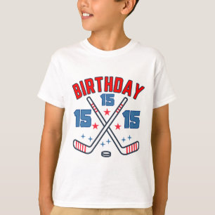 T-shirt Hockey sur glace Quinzième Anniversaire Garçon 15e