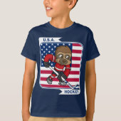 T-shirt Hockey sur glace Retro USA (Devant)