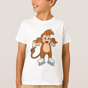 T-shirt Hockey sur glace singe bâton de hockey sur glace
