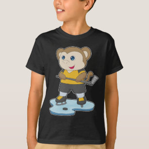 T-shirt Hockey sur glace singe bâton de hockey sur glace