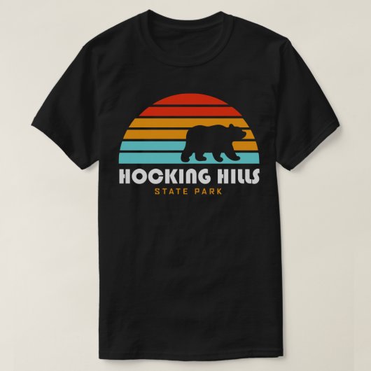 T-shirt Hocking Hills State Park Bear Sunset (Design devant)