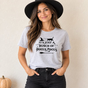 T-shirt Hocus Pocus Chat Noir Sorcière Gris Femme Hallowee