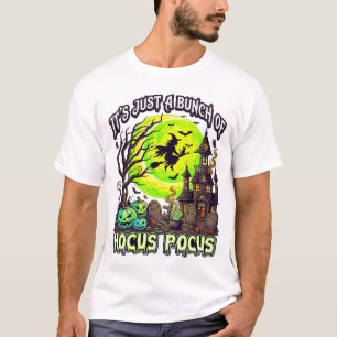 T-shirt Hocus Pocus Halloween Sorcière Lune Verte Maison H