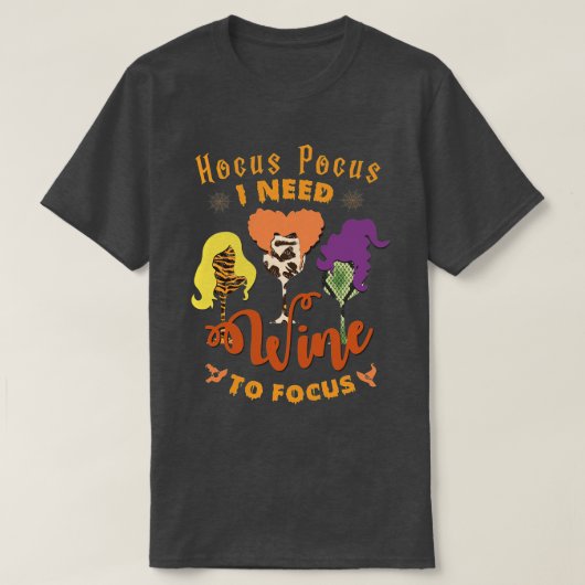 T-shirt Hocus Pocus I Need Coffee to Focus Halloween Teach (Design devant)