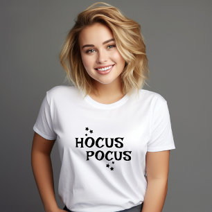 T-shirt Hocus Pocus Noir et Blanc Halloween Stars Femmes