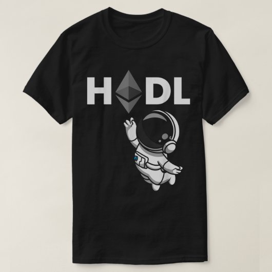 T-shirt HODL Ethereum Astronaut Crypto Design (Design devant)