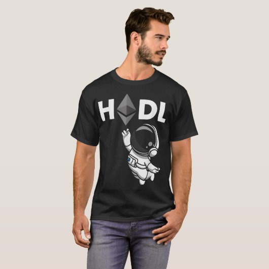 T-shirt HODL Ethereum Astronaut Crypto Design (Devant entier)