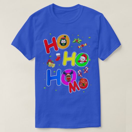 T-shirt Hoho Homo Christmas Santa Hat Love Is Love Lgb (Design devant)