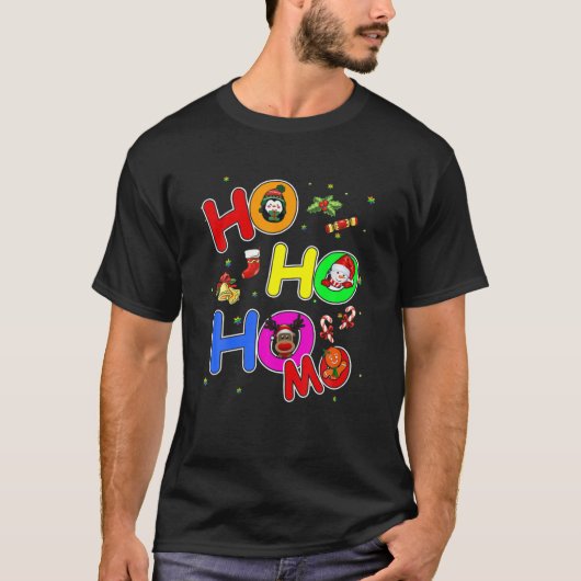 T-shirt Hoho Homo Gay Noël Père Noël L'amour est amour Lgb (Devant)