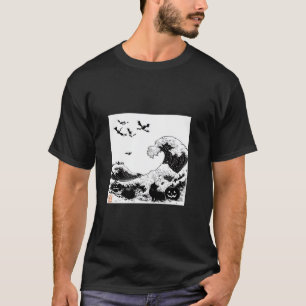 T-shirt Hokusai Déplaisant Halloween Wave T Shirt