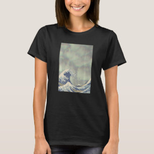 T-shirt Hokusai Grande Vague Sur Les Nuages De Grunge