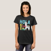 T-shirt Hola 1 er Primer Grado Llama Retour à l'école Span (Devant entier)