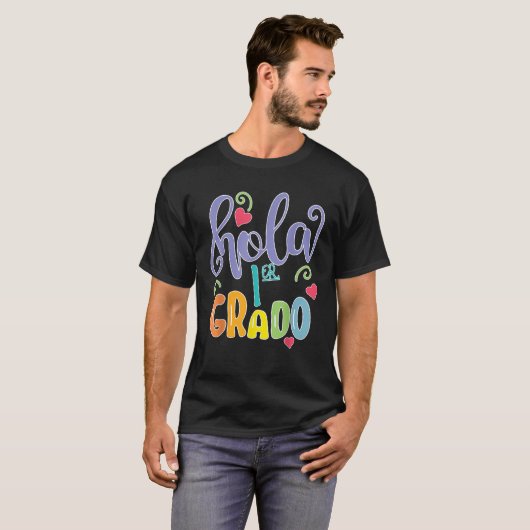 T-shirt Hola 1er Primer Grado Enseignant espagnol Maestra (Devant entier)