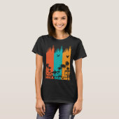 T-shirt Hola Beaches Retro Surfing Summer Palm Tree Family (Devant entier)