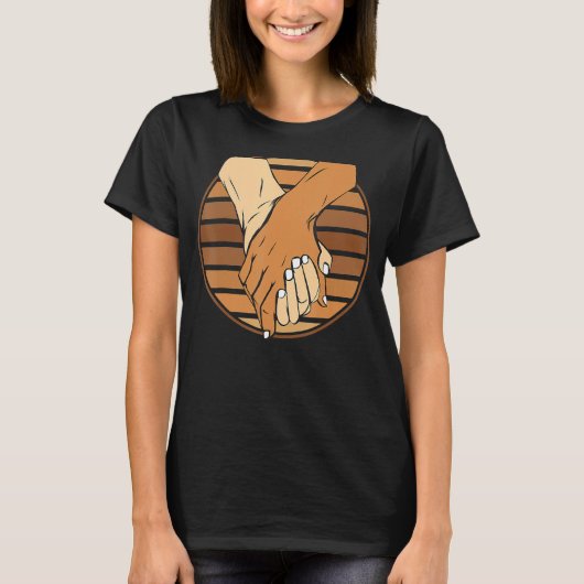 T-shirt Holding Hands Black History Month BLM Melanin Coup (Devant)