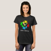 T-shirt Holding Hands In Heart Puzzle Autism Awareness Sup (Devant entier)