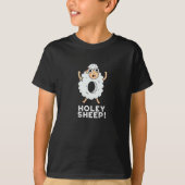 T-shirt Holey Sheep Funny Animal Pun Dark BG (Devant)