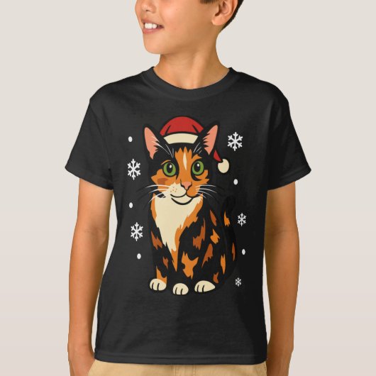 T-shirt Holiday Kitten Cute Christmas Cat Design Uni Long  (Devant)