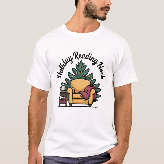 T-shirt Holiday Reading Nook Cozy Christmas (Devant)